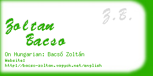 zoltan bacso business card