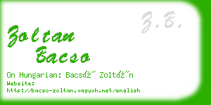 zoltan bacso business card